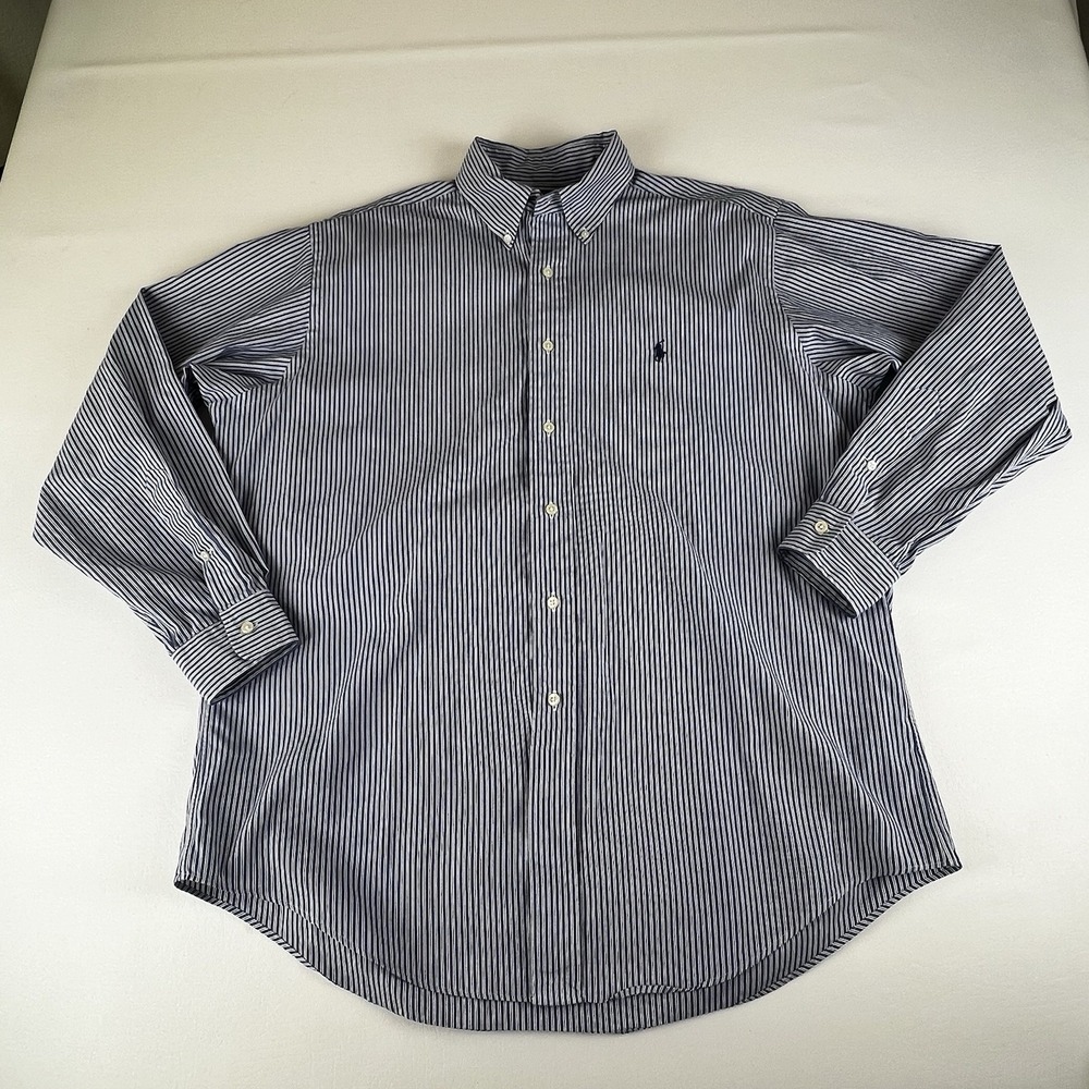 Polo Ralph Lauren 16 34/35Classic Fit Blue&White Striped Long Sleeve Button Down